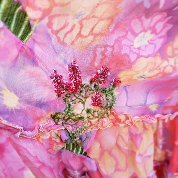 Rangoon Skirts Silk Floating Handpainted Skirt‎ - Picture 4 of 10